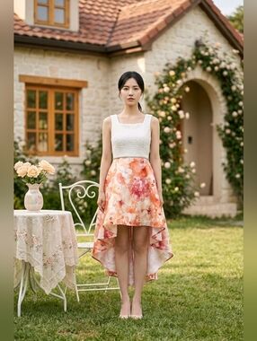 NWT Speechless Kids Peach and Berry Fit and Flare Formal Sleeveless Dress ~12